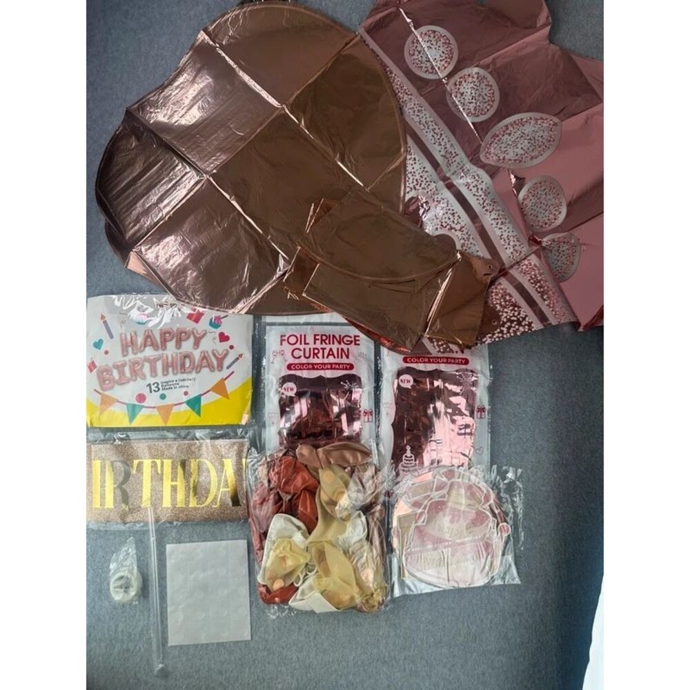 New Happy Birthday Girl Rose Gold Party Decoration Set